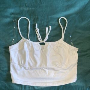 AEROPOSTALE White Crop Top with Tie in front